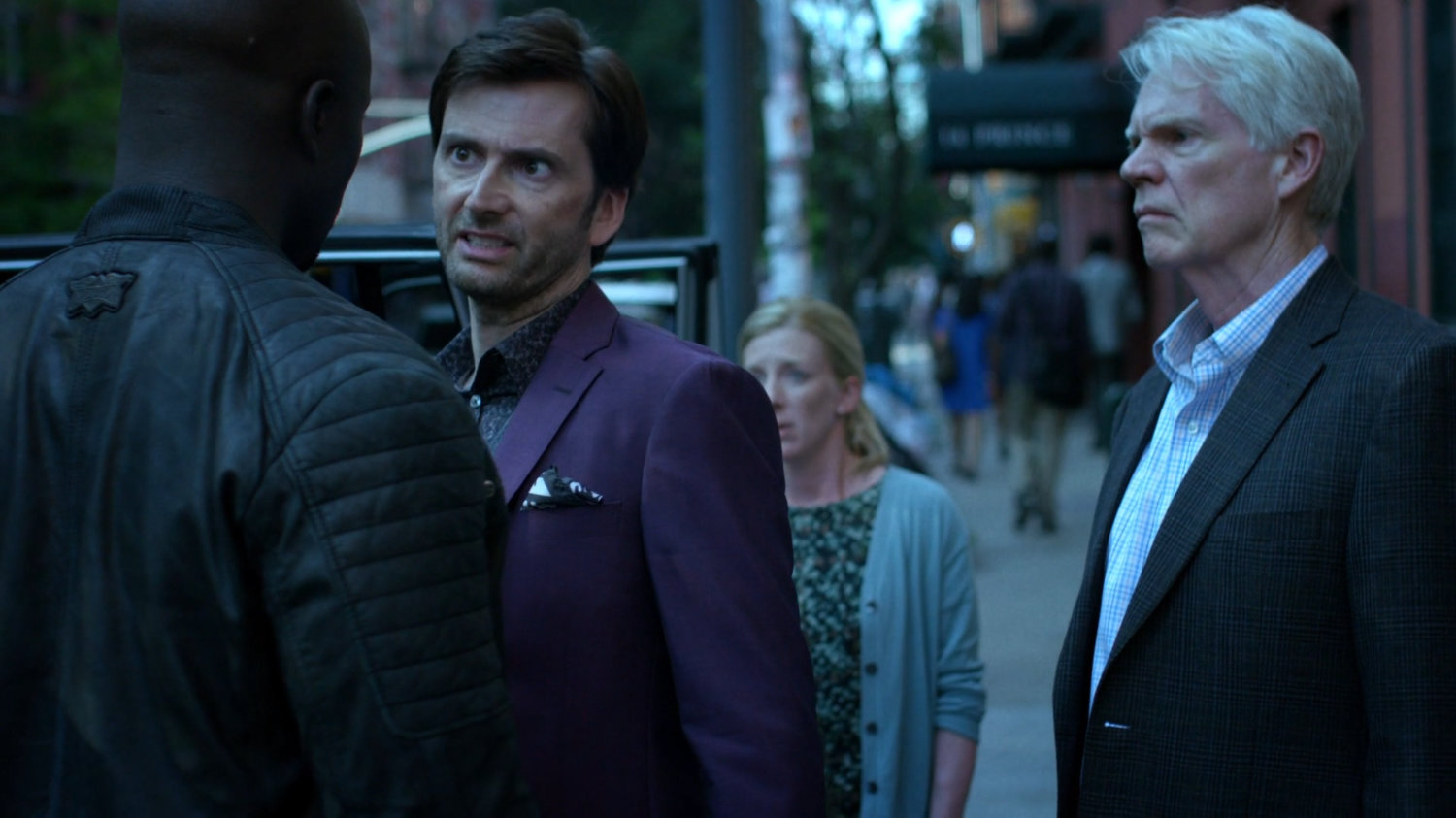 Luke, Kilgrave, and Albert outside Niku Japanese restaurant.