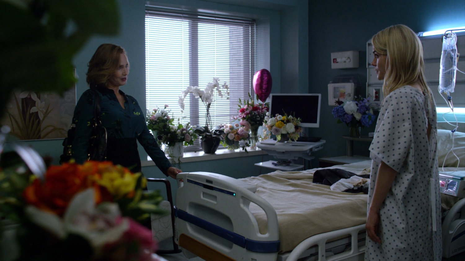 Dorothy and Trish in hospital room.