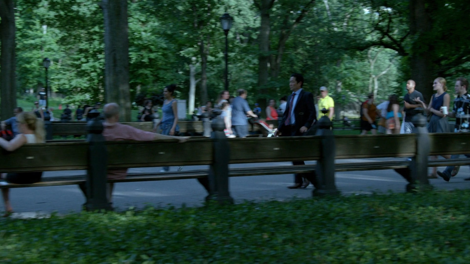 Zalk courier walking through Central Park.