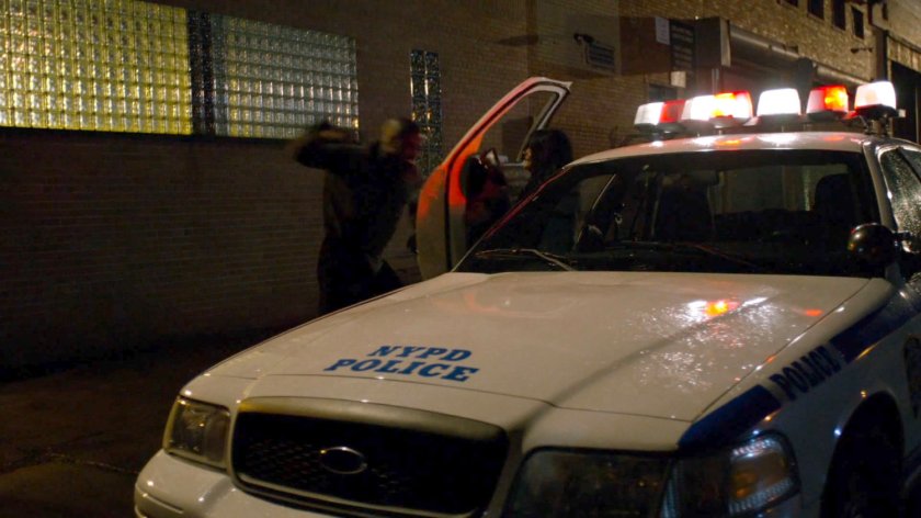 Luke Cage attacking Jessica in alley behind Delaney Hall.