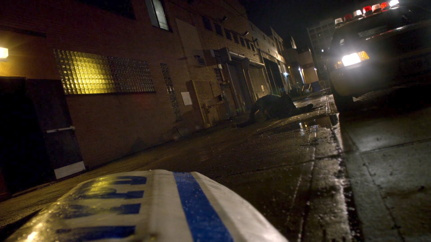 Luke Cage attacking Jessica in alley behind Delaney Hall.