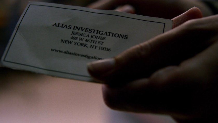 Close-up of Jessica's business card.