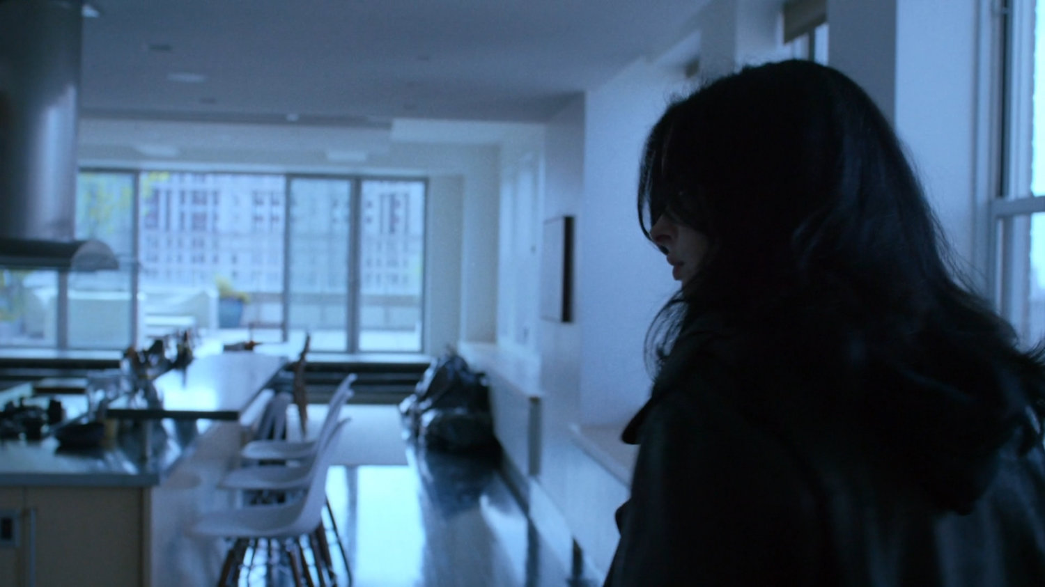 Jessica inside New York City penthouse.