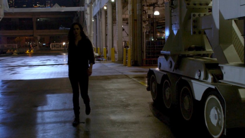 Jessica walking out the Hudson Ferry Terminal.