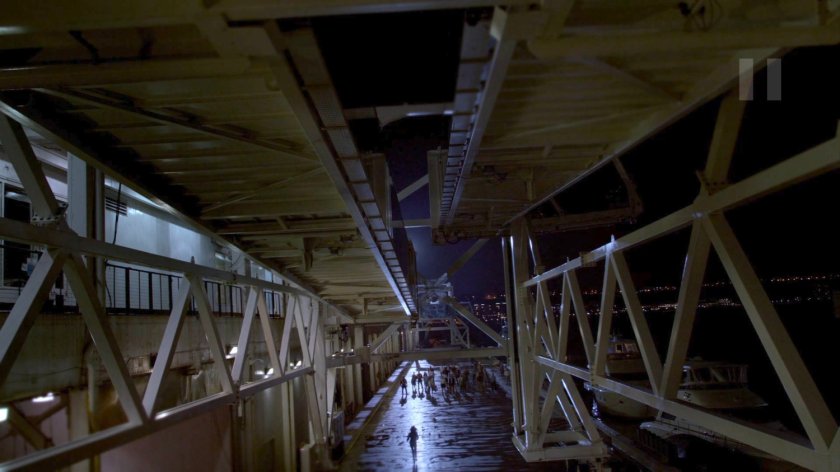 High angle shot of the exterior of Hudson Ferry Terminal.
