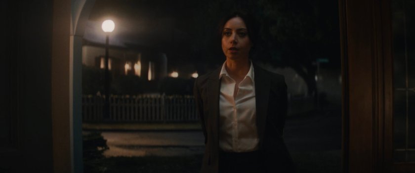 Detective Vidal at Agnes's front door.