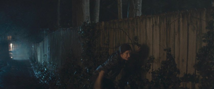 Agnes chasing Teen down alley behind her house.