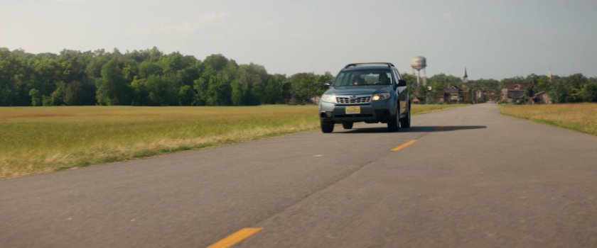 Car driving along road into Westview, New Jersey.