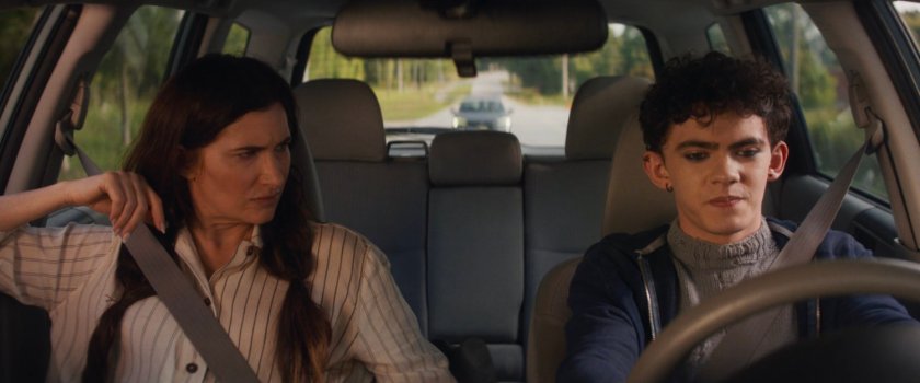 Teen and Agatha in car.