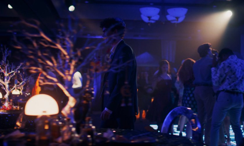 William Kaplan at his Bar Mitzvah party with friends.