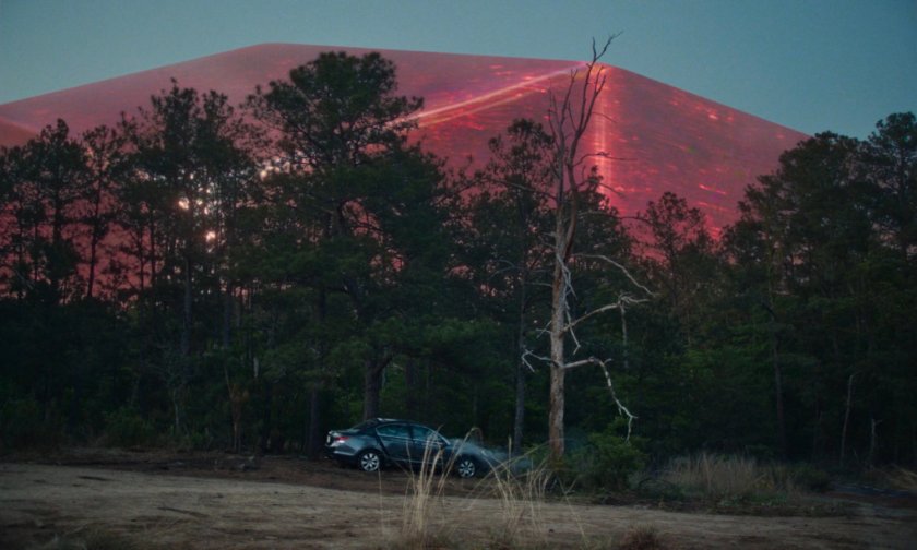 Crashed Kaplan car stuck off Eastview road.