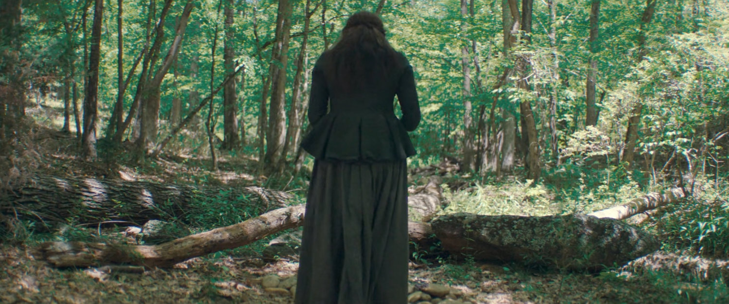 Agatha standing in the woods, 1756.