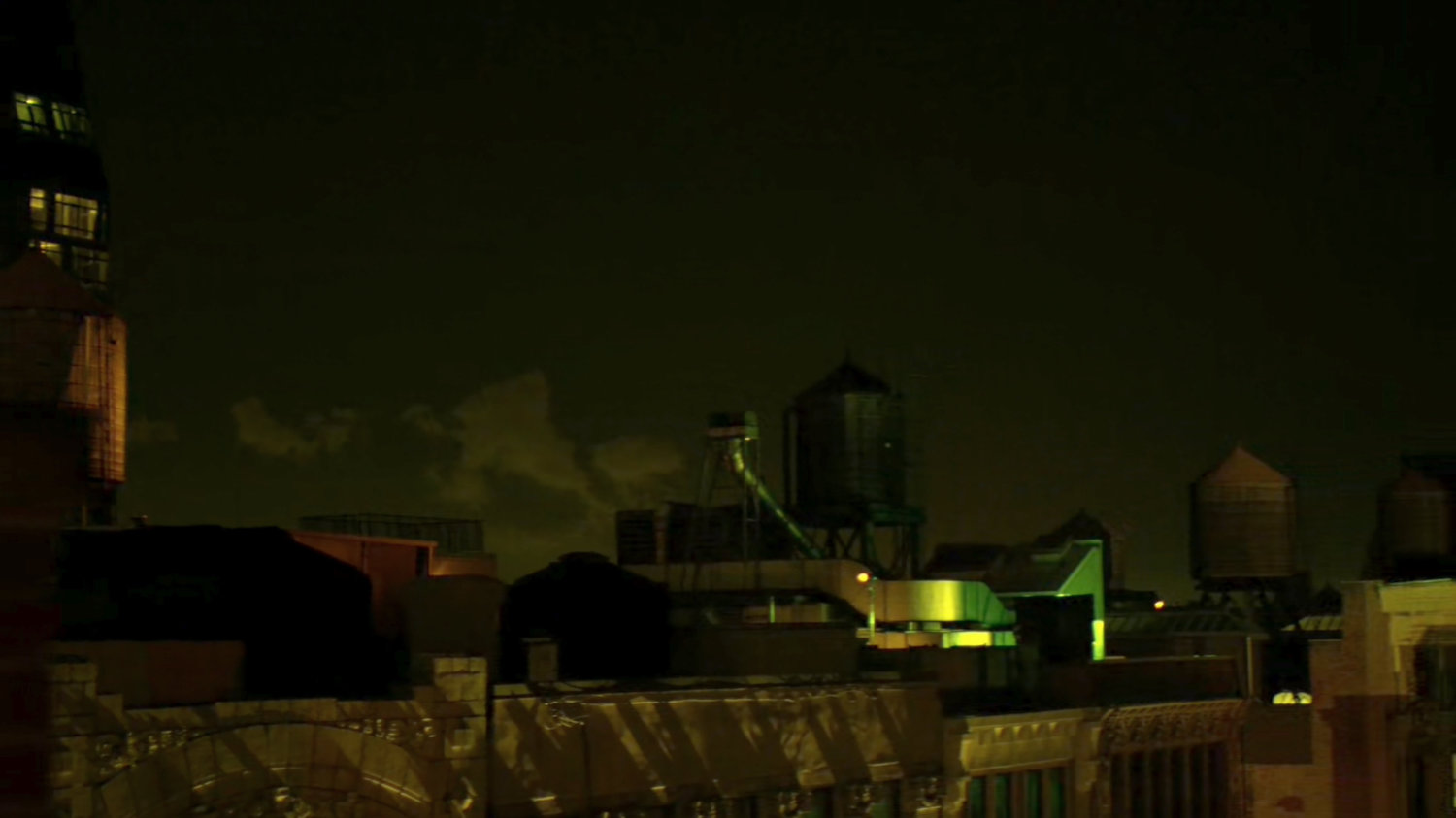 View of New York at night from the rooftop of Metro-General.