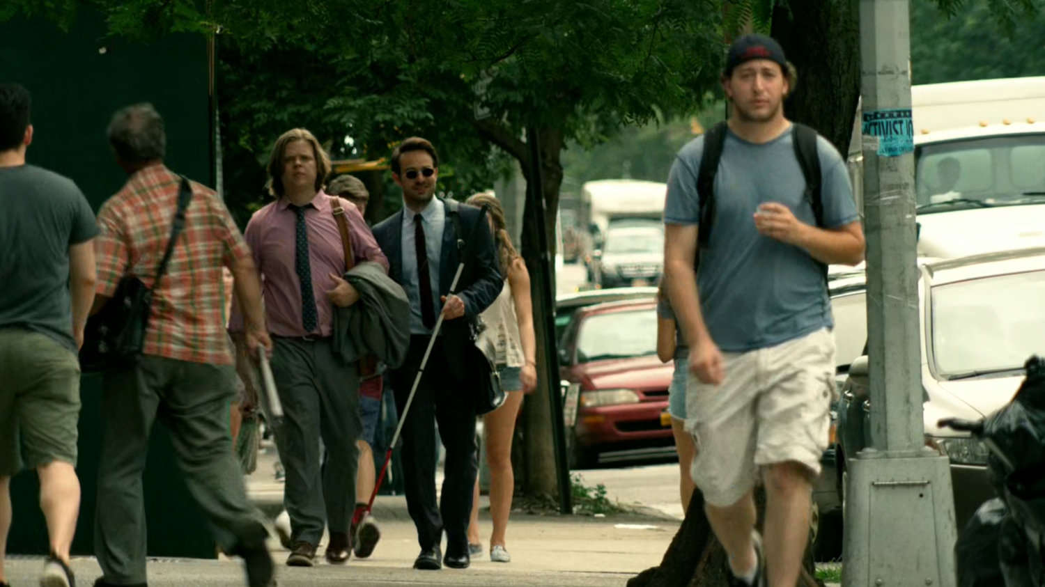Matt and Foggy on a New York sidewalk.