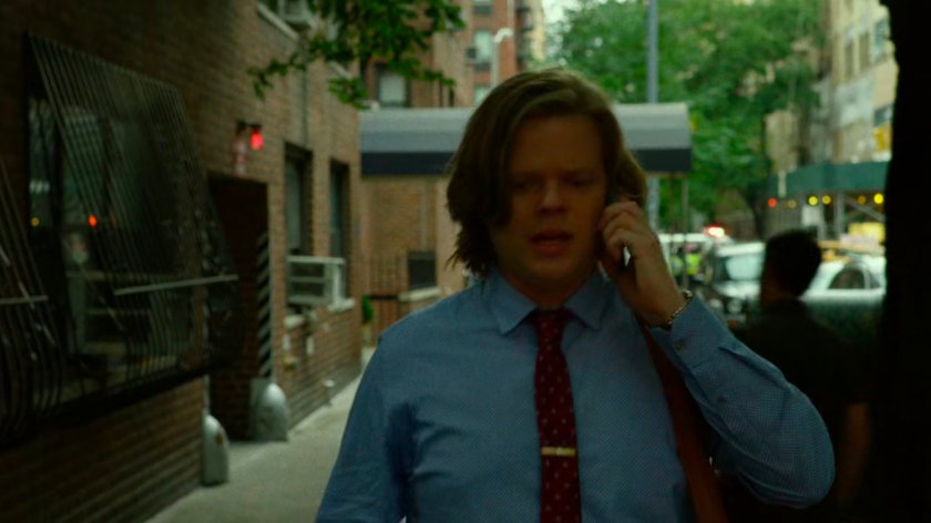 Foggy on the sidewalk outside Metro-General hospital exit.