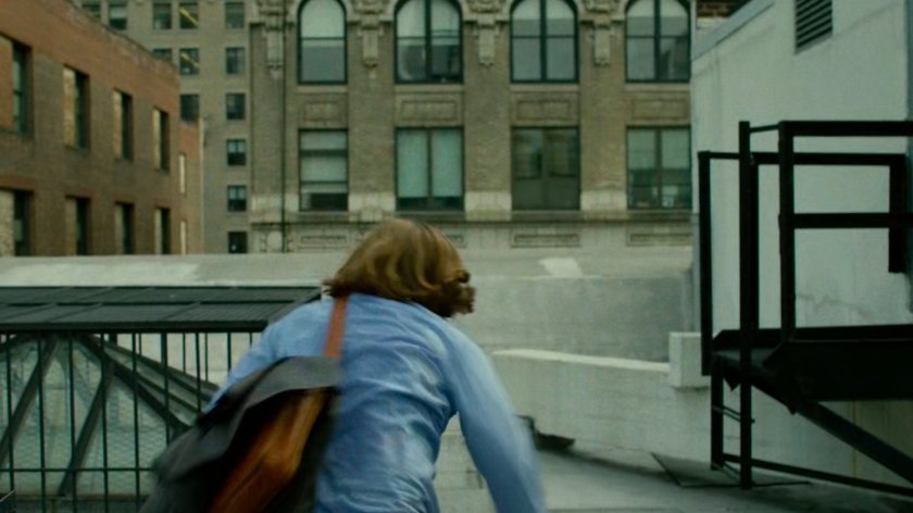 Foggy running across rooftop.