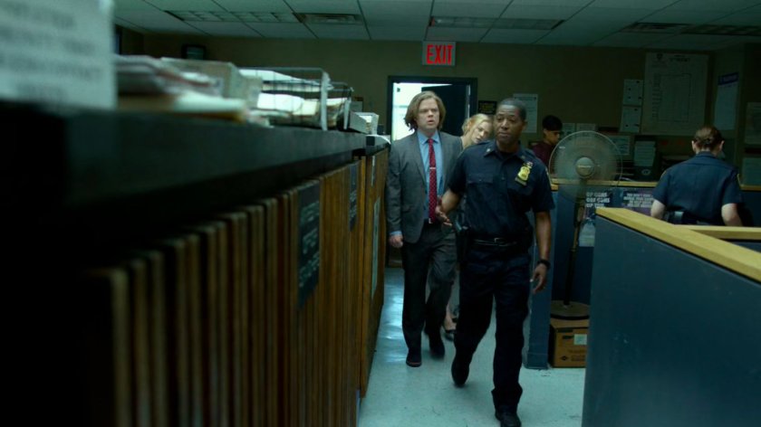 Foggy, Karen, and Brett walk through the 15th Precinct.