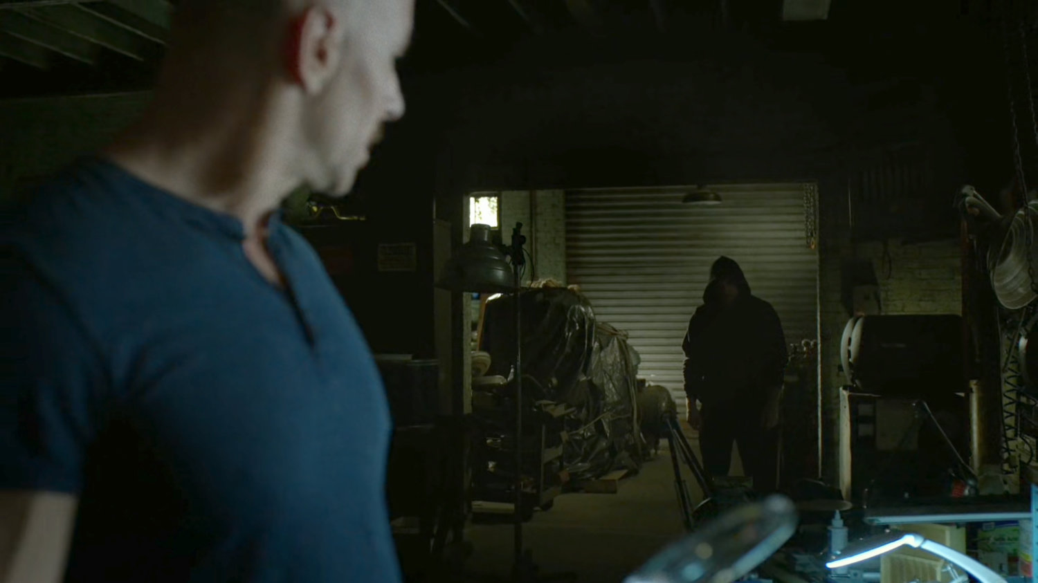 Melvin Potter and Matt in Melvin's workshop.