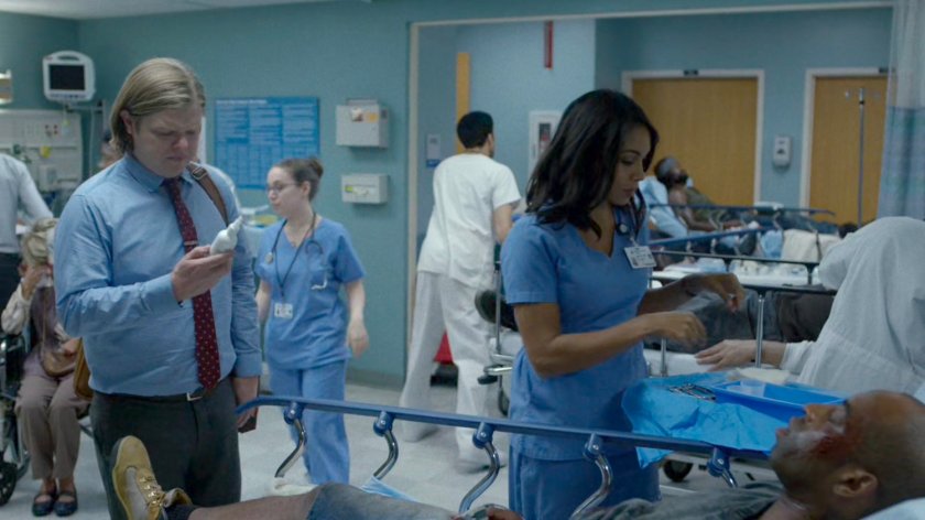 Foggy and Claire in a busy Metro-General emergency room.