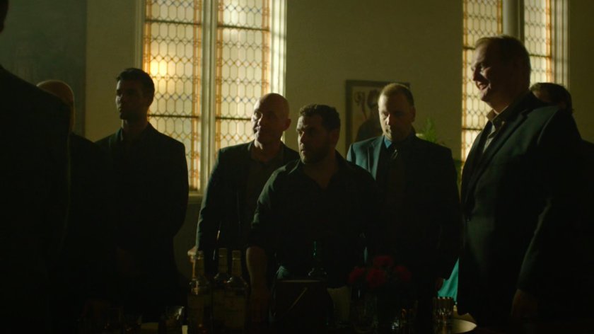 Members of the Kitchen Irish in a church.