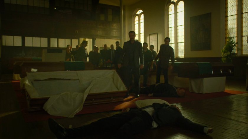 Member of the Kitchen Irish in a church.