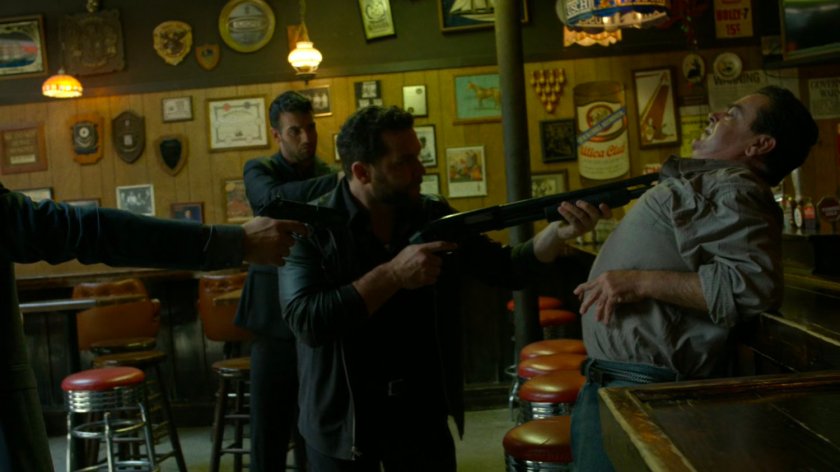 Kitchen Irish threaten man in Stanley's Bar.