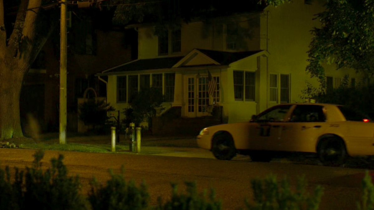 Cab pulls up outside Frank Castle's house.