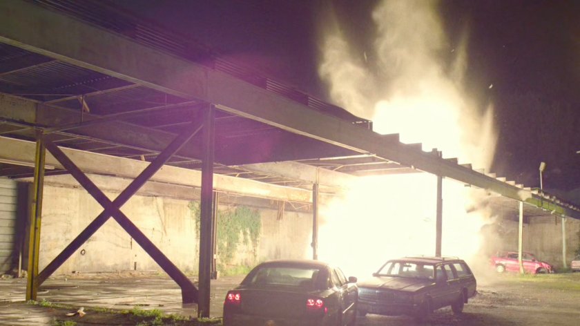 Frank Castle's camper exploding.