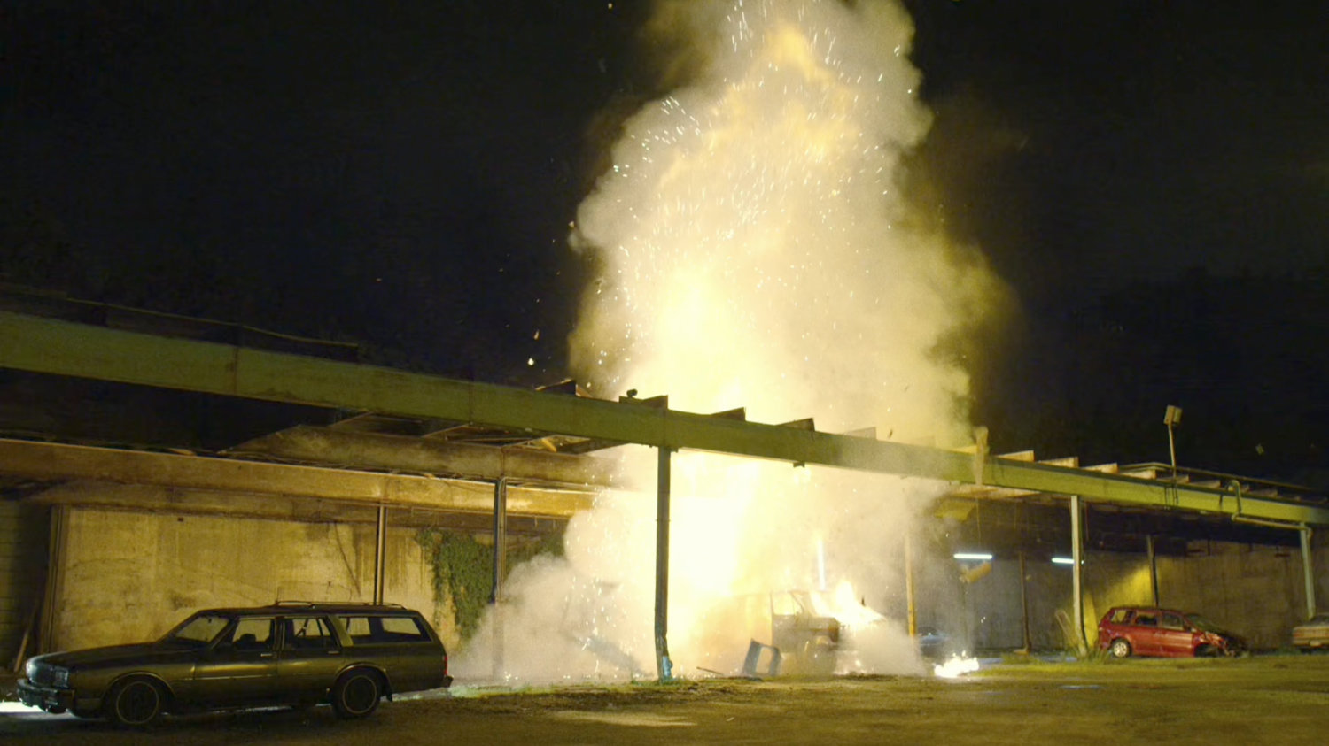 Frank Castle's camper exploding.