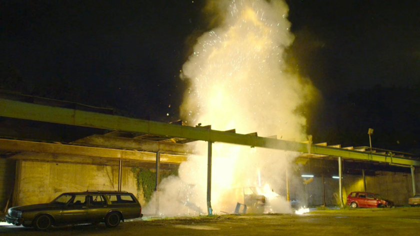 Frank Castle's camper exploding.