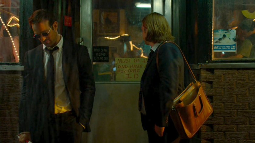 Matt and Foggy outside Josie's Bar.