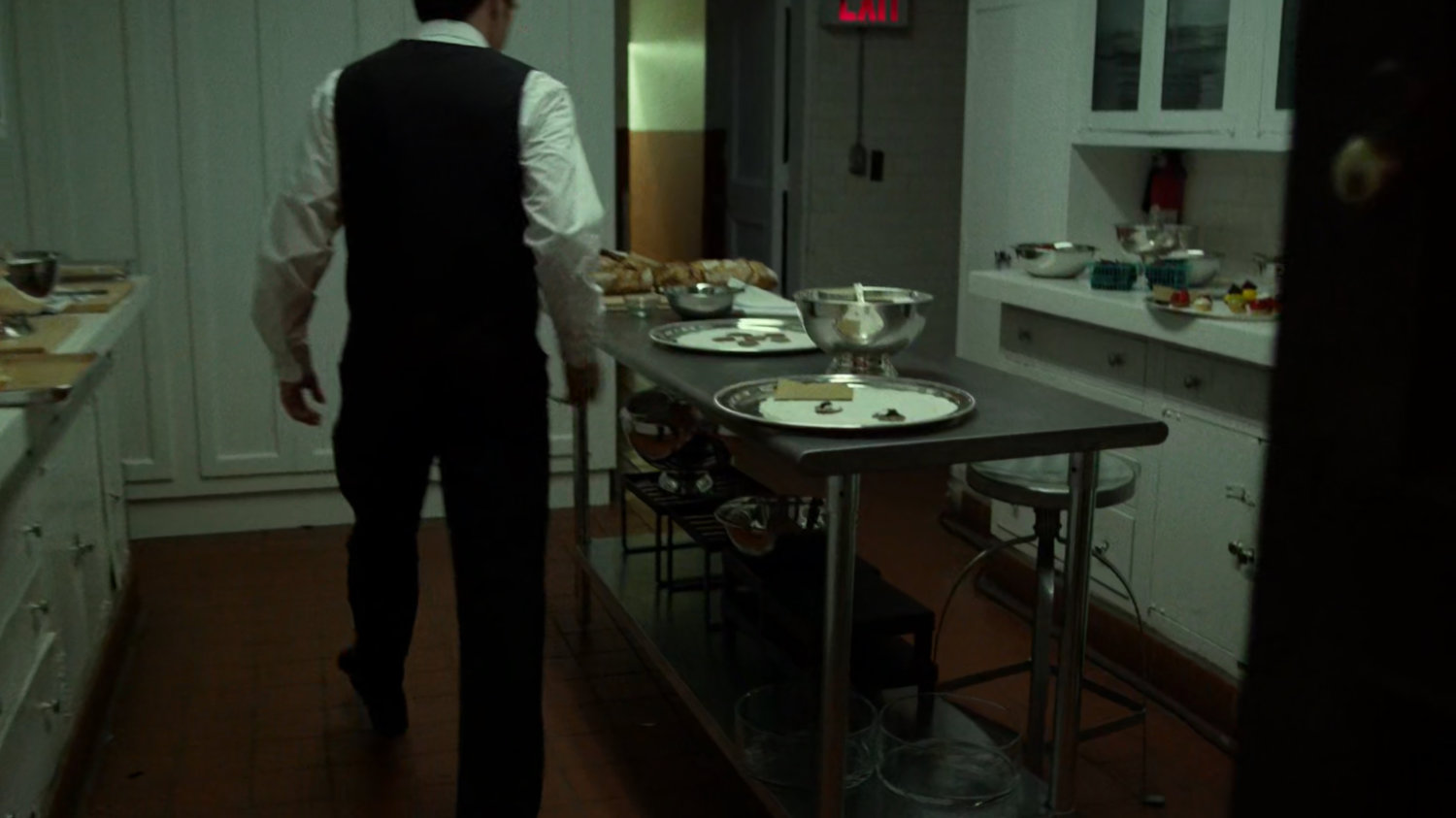 A Kitchen at a faculty party.