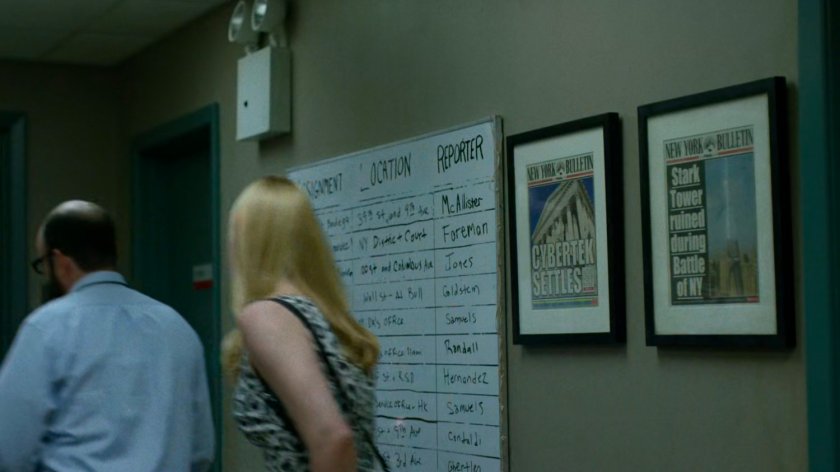 Karen and Ellison in the New York Bulletin bullpen.