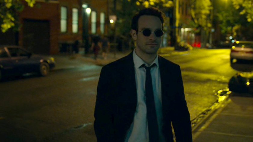 Matt on sidewalk outside Karen's apartment.