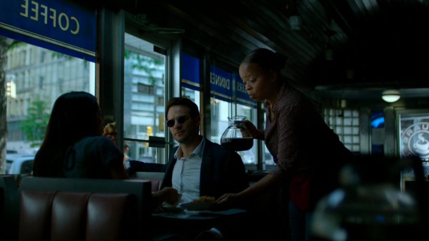 Elektra and Matt in the Square Diner.