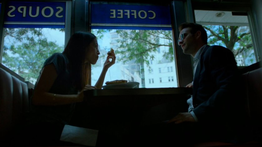 Elektra and Matt in the Square Diner.