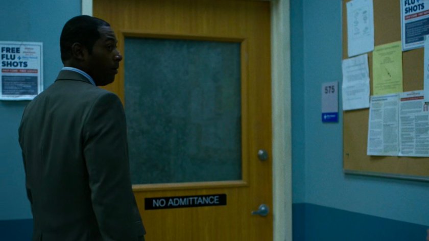 Detective Mahoney outside Frank Castle's Metro-General Hospital room.