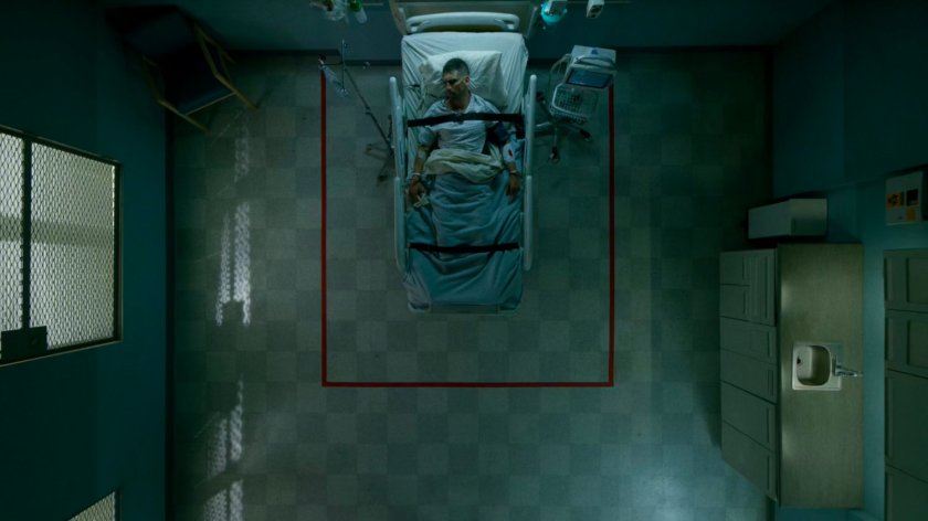 Interior of Frank Castle's Metro-General Hospital room.
