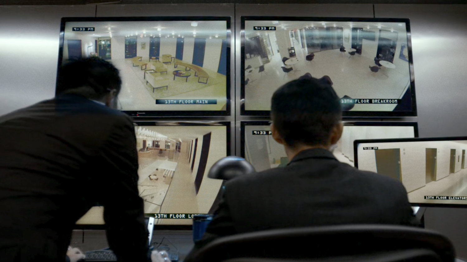 Security screens at the Roxxon Gala.