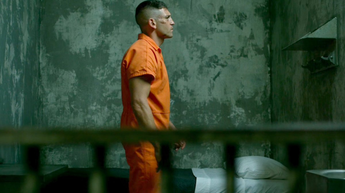 Frank Castle in jail cell.