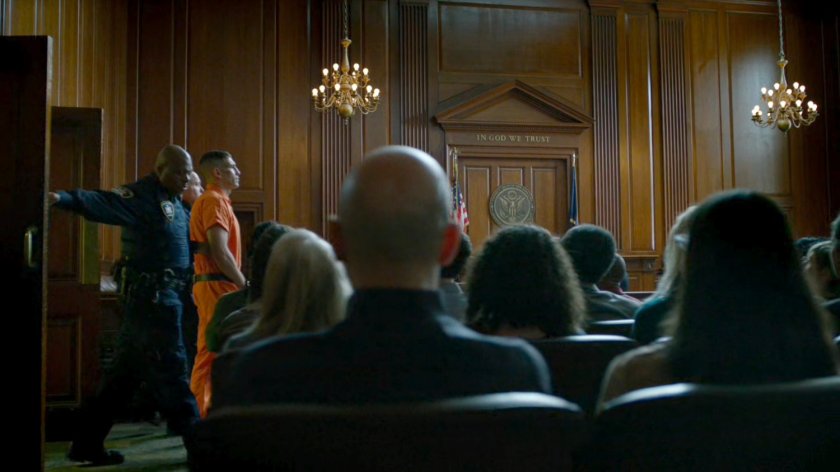 Frank Castle being escorted into courtroom.