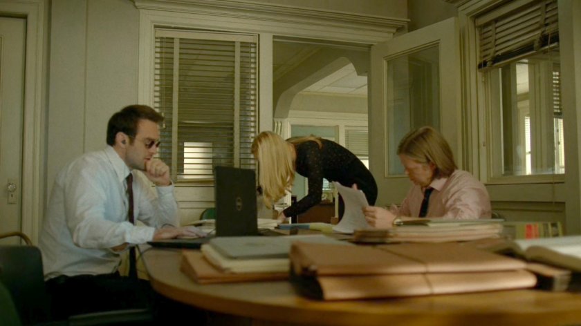 Karen, Foggy, and Matt in Nelson & Murdock office.