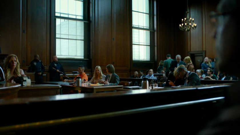 View of the courtroom trial of The Punisher.