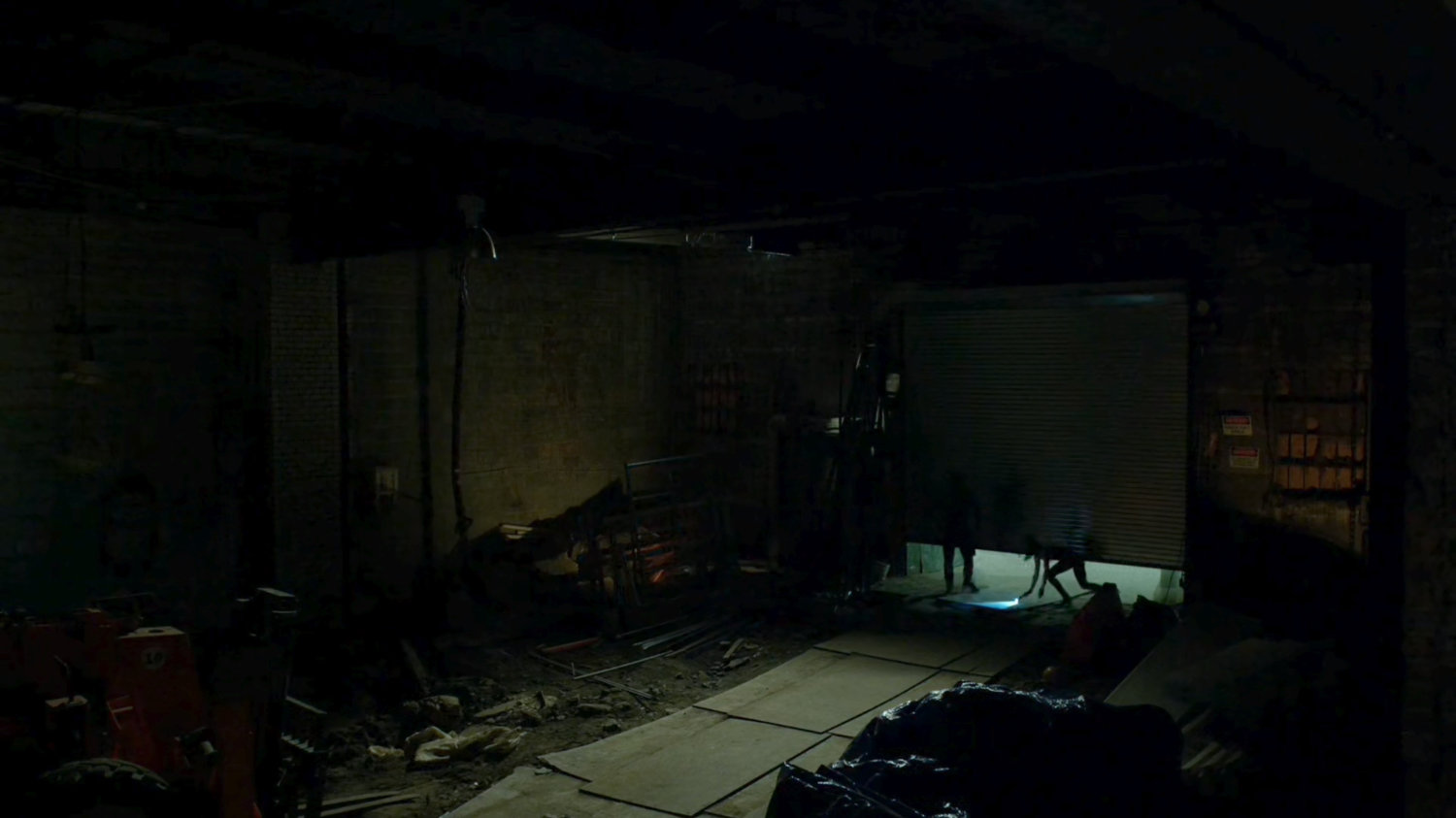 Daredevil and Elektra enter Midland Circle construction site.