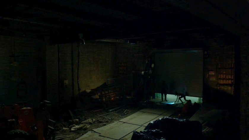 Daredevil and Elektra enter Midland Circle construction site.