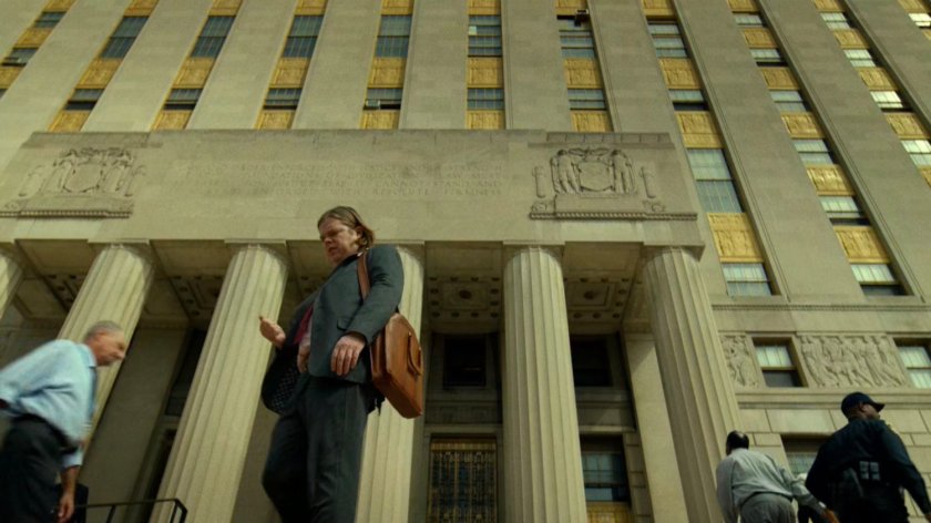 Foggy standing outside the courthouse.