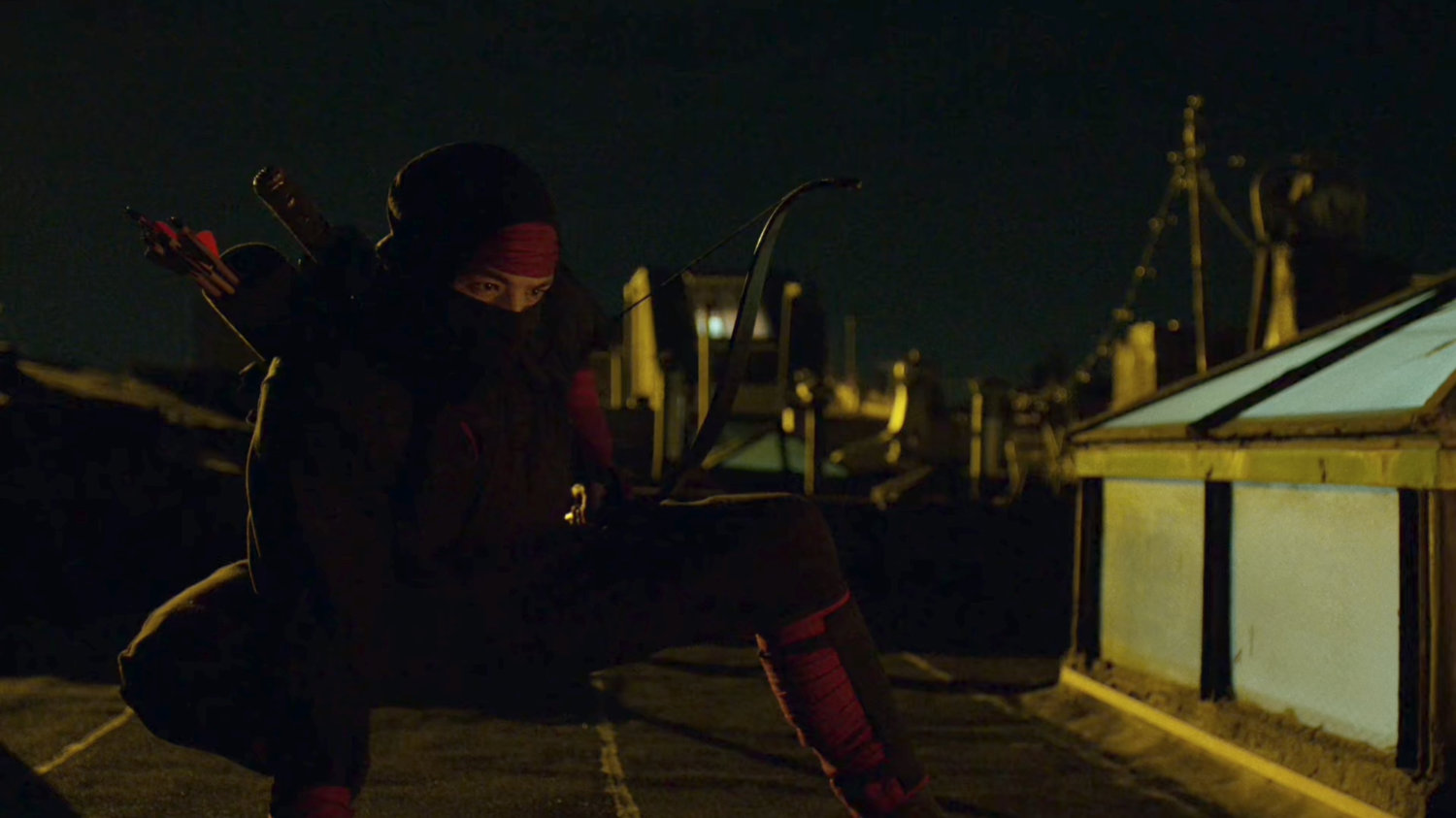 A Hand Ninja on the roof across from Matt's apartment building.