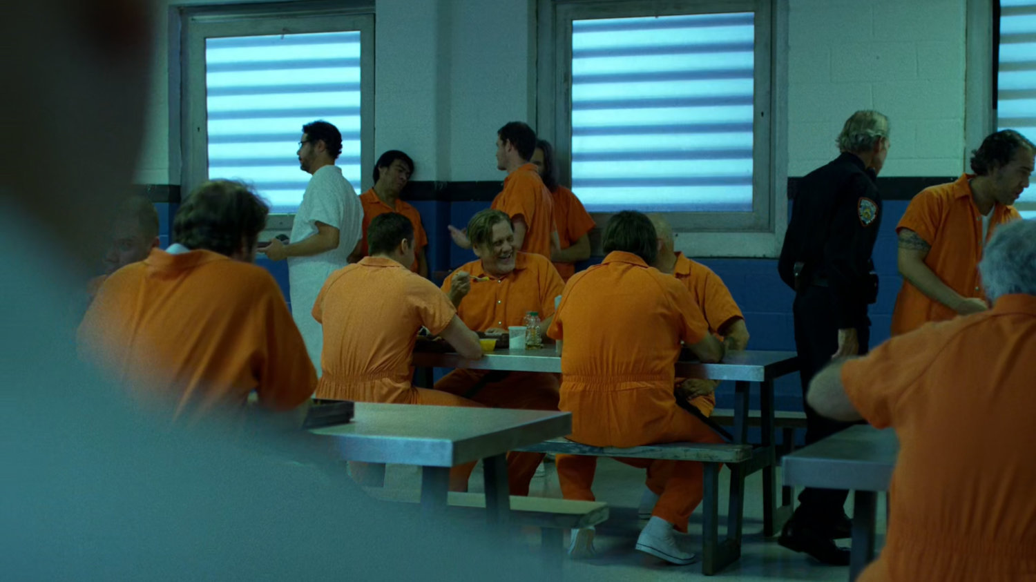 Prisoners in the cafeteria at Ryker's Island correctional facility.