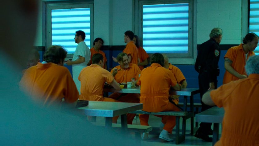 Prisoners in the cafeteria at Ryker's Island correctional facility.