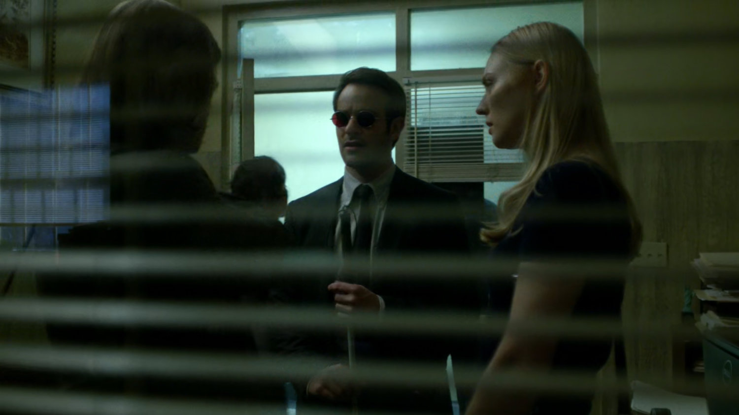 Matt, Karen, and Foggy outside the District Attorney's office.